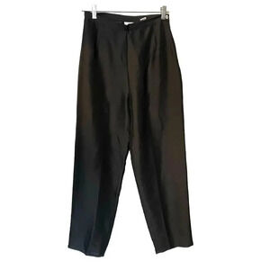 Appraisal Silk Black Dress Pants Trousers Lined Women Size 8 Side Zipper